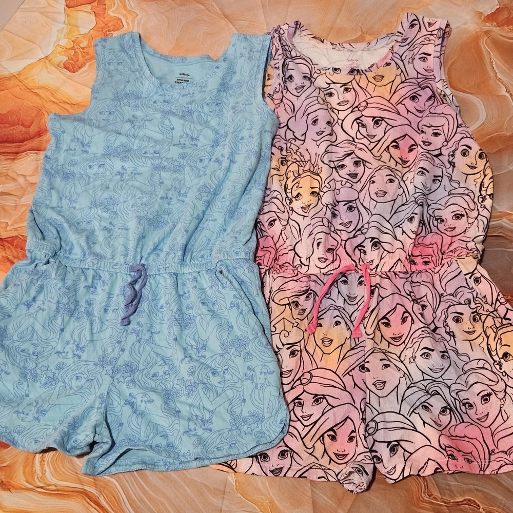 Disney Princess Amazon Essentials Girls XL 14-16 Rompers Lot of 2